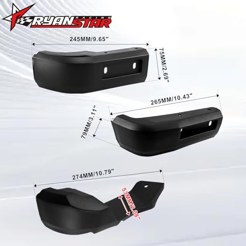 Image of RYANSTAR RACING Mud Flap Replacement Kit Compatible with GMC Sierra 1500 2WD 4WD 2019-2025 & Classic Including Front and Rear Parts Heavy Duty ABS Easy Install Increased Tire Clearance