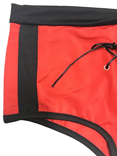 PRETTYWELL Womens Sexy Football Short Sleeve Shirt Sets Stage Uniform 8891 (red)