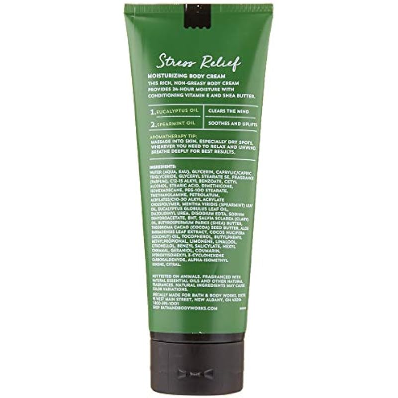Bath & Body Works Aromatherapy Stress Relief Eucalyptus Spearmint Body Cream 8.0 oz, 226g (2 Pack) 8 Ounce (Pack of 2) 상세이미지 2