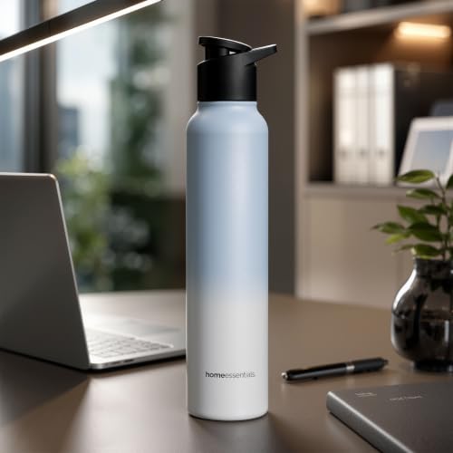 Image of HomeEssentials Premium Stainless Steel Water Bottle - Single-Wall 1000ml | Single-Wall Insulated Leakproof Stainless Steel Lid | Unbreakable, BPA-Free, Fridge Bottles for Home, Office, School, Travel