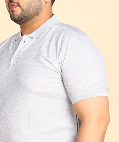 Image of INKKR Plus Size Solid Men's Polo Neck T-Shirt