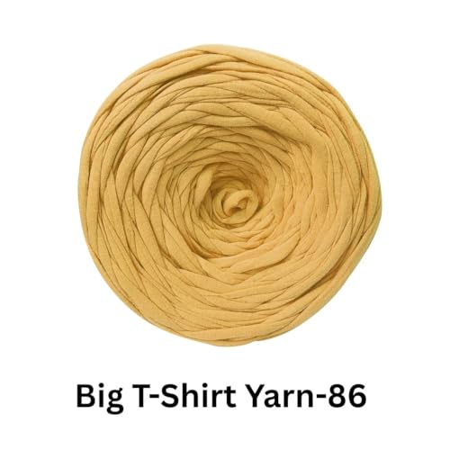 Image of VCR Mellow Yellow Big T-Shirt Yarn, 100 Meters Length, Recycled & Fashionable Craft Yarn, Pack of 1, Suitable for Crochet, Knitting & DIY Bags, Baskets, Cushions & Home Decor Projects