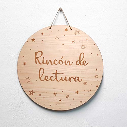 Qukimax® - Cartel Rincón de lectura, decoración rincón de cuentos, de lectura, biblioteca infantil