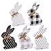 Easter Decorations For The Home, 5pcs Easter Bunny Table Signs With Buffalo Plaid & Bots, Wooden Farmhouse Easter Decor For Tiered Tray, Rustic Easter Gifts For Kids Family Office Classroom
