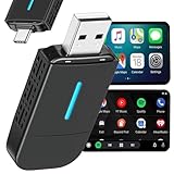 Fhrhig Adaptador Carplay Inalambrico y Android Auto 2 en 1, Plug & Play USB/USB-C, 5.2 Bluetooth Adapter Auto, iOS 10+ y...