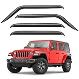 Window Visors Rain Guards for 2018-2024 Jeep Wrangler JL, Out-Channel Window Wind Deflectors Vent Shades for 2020-2024 Jeep Gladiator