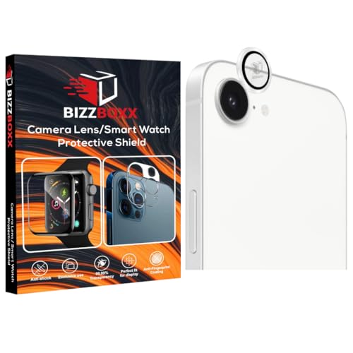 Image of Camera Lens Frame Glass Protector Compatible with iPhone 16e Anti-Fingerprint Ring Glass Protection and Aluminum Frame - White (Same as Phone Color - Apple 16E)- Pack of 1