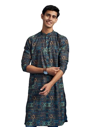 Image of DIWAS by MANYAVAR Men's Viscose Blend Aztec Printed Kurta (1pc)