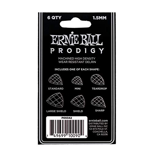 Ernie Ball Lot de 6 médiators Prodigy, 1,5 mm, noir - Les Beatles, Paul McCartney, John Lennon, RIngo Starr, George Harrison Ernie Ball Lot de 6 médiators Prodigy, 1,5 mm, noir – Image 5