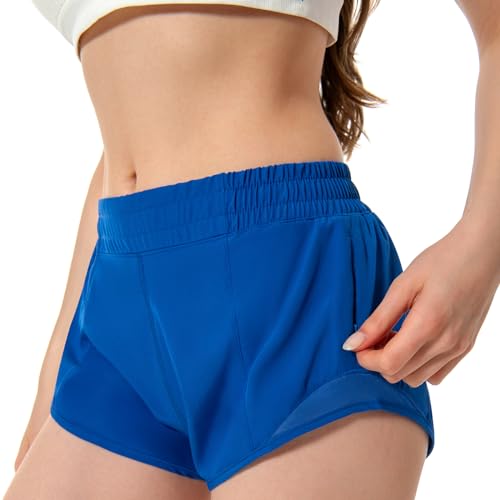 Artrello Athletic Shorts for Women Running Shorts with Liner, Quick Dry Active Workout Gym Shorts with Pockets 2.5 Inch(Royal Blue,X-Small