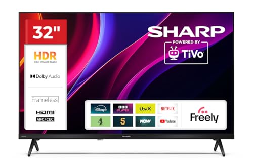 Sharp 32-inch HD Ready Smart TV, HDR10, Wi-Fi, Dolby Atmos, 60 Hz