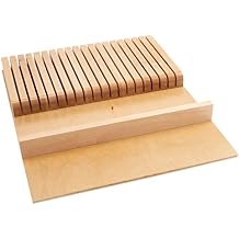 Rev-A-Shelf Trim To Fit Knife Block Drawer Organizer with Silverware Storage Holder for Kitchen Utensils, 19 Slot Cutlery Tray Insert, Wood, 4WKB-1