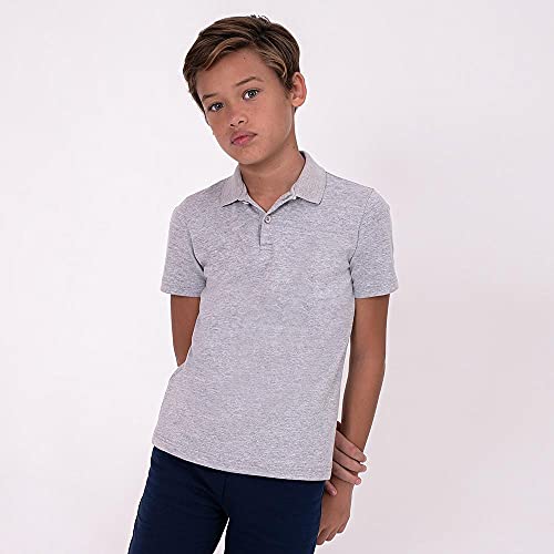 Camisa Polo Menino; basicamente; Mescla Claro 14