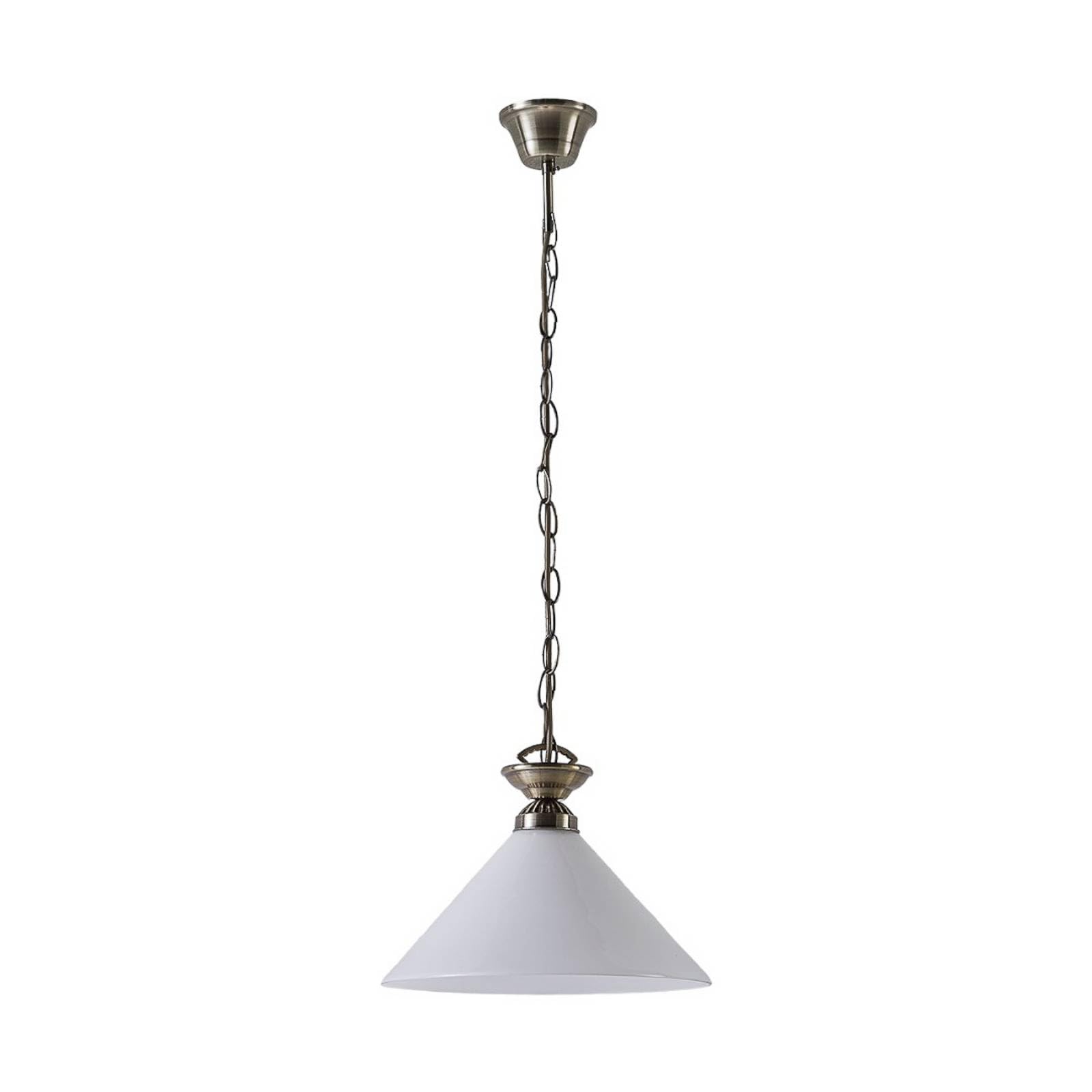 Lindby Opal White Gloss, Antique Brass Ceiling Light Otis Dimmable (Antique, Vintage) In Bronze Made Of Glass For E.g. Kitchen (1 Light Source E27) From Pendant Lighting Lamp Hanging Ceiling