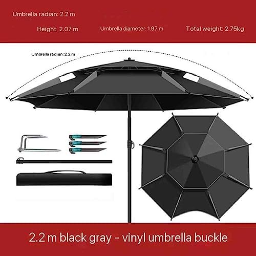 7ft Outdoor Sports Umbrella - Double Thick Rainproof & UV Protection, Portable Folding Fishing Umbrella for Beach, Camping, Patio - Durable & Versatile