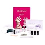 Semilac Love Me Hybrid-Maniküre-Set 3 bunte Nagellacke UV LED Lampe 24/48 W Unterlack für Hybrid Nagellack 2 Überlack Matt und Glanz Zubehör zur Nagelpräparation und Lackentfernung