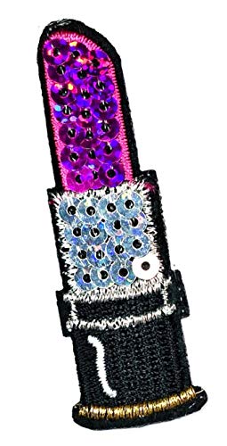 ONCEX Pretty Lipstick Patches Fashion Sequin Lipstick Sexy Makeup Kids Cartoon Patch Embroidered Applique Badge Iron on Sew on Emblem DIY Accessories for Kids and Adults