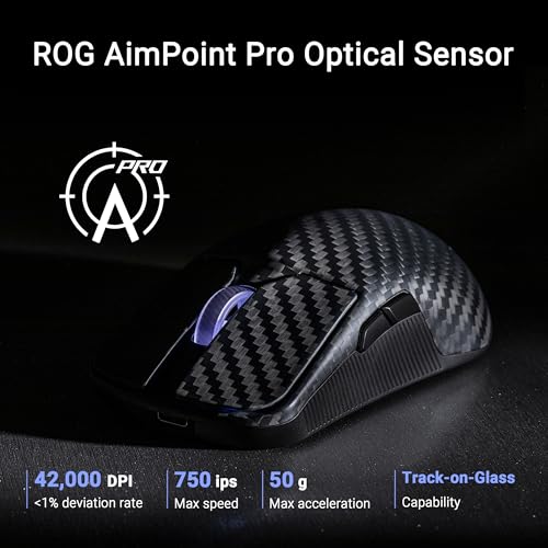 ROG Harpe Ace Extreme - Mouse da Gioco Senza Fili, Sensore ROG Aimpoint da 42.000 DPI, Connettività Trimode, Cinque Pulsanti Programmabili con Aim Lab Settings Optimizer, Ultra Leggero da 47 g, Nero - Mouse gaming - Immagine 5