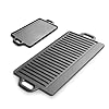 Chapa, Chapa Grill de Hambúrguer para Fogão e Indução, 23x50cm, Duas Maneiras de Usar, Ferro Fundido para Fogao LP-032