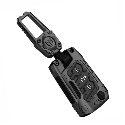 Image of STYLEOBJECT Waterproof Premium Luxury New Transformer Series Soft Silicon Car Key CoverShell with Keychain & Full Protection 3 Button Metal Smart Car Key Cover for Skoda (Kushaq, Slavia, kylaq)