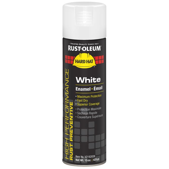 Rust-Oleum V2192838 High Performance V2100 System Rust Preventive Enamel Spray Paint, 20 fl. oz. Container, 15 oz. Fill, Gloss White, 6-Pack