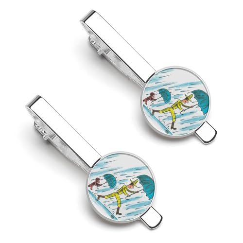 ネクタイピン タイピン おさるのジョージ 2枚セット メンズ タイクリップ 銅製 おしゃれ クリップ式 紳士 父の日 結婚式 冠婚葬祭 卒業式