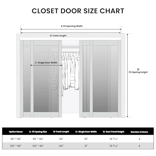 Image of Sliding Mirror Closet Door for 96 inch x 80 inch Opening, White