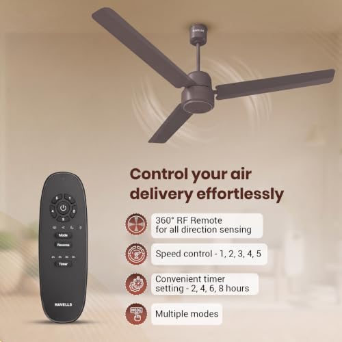 Havells REO BLDC 1200MM 5 Star Ceiling Fan Cocoa Brown - Image 4