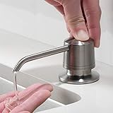 KRAUS Spot Free Kitchen Soap or Lotion Dispenser with 17 oz. Large Capacity Bottle and Brass Pump in all-Brite Stainless Steel