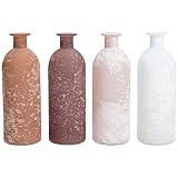 Glass Vase - Set of 4 Rustic Flower Vases for Home Décor Living Room Centerpieces Bookshelf Wedding