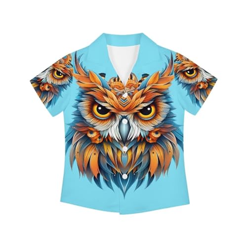 PinUp Angel Kids Tropical Shirts Button Down Holiday Casual Hawaiian Short Sleeve Casual Beach Shirts