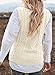 EVALESS Womens Sweater Vest V Neck Sleeveless Sweaters for Women Cable Knit Solid Color Tops Loose Casual Soft Sweater Beige Medium