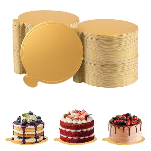 Lot de 100 plateaux à gâteau ronds en mousse de 9 cm - Pour gâteau de mariage, fête, anniversaire, pâtisserie