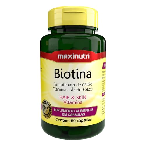 Biotina + Vit. B1, B5, Ác. Fólico - 60 Cáps., Maxinutri