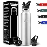 HoneyHolly Botella Agua Acero Inoxidable, 1000 ML Reutilizable Sin BPA, Botella Agua Termica, Botella Agua, Aislamiento Al Vacío de Doble Pared, Termos, Cantimplora para Adultos, Deporte