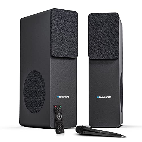 Blaupunkt Newly Launched TS120 Bluetooth Tower Speaker 120Watts with Touch Control Panel I HDMI ARC, Optical, USB, AUX, FM I Karaoke Ready with Remote Control (Black)