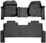 MAXLINER Custom Floor Mats 2 Row Liner Set Black Compatible with 2017-2022 Ford F-250/F-350 Super Duty Crew Cab with 1st Row Bench Seat