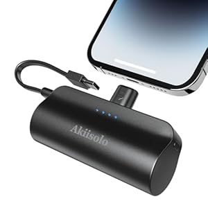 Portable Charger for iPhone With Dual Infterface, 5000mAh Mini Power Bank Fast Charging, Phone Charger Battery Pack Compatible with iPhone 15/14/14 Pro Max/14 Plus/13/12/11/X/8/7/6, and More, Black