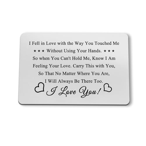 Couple Gifts for Boyfriend Girlfriend Anniversary Wallet Card Long Distance Relationship Gifts Husband Gift from Wife Valentines Day Christmas Birthday Gifts Deployment Gifts Metal Wallet Card