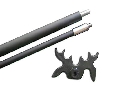 BW 58\" 2 Piece Matte Black Pool Billiard Bridge Stick with Moosehead Bridge - Thumbnail 2