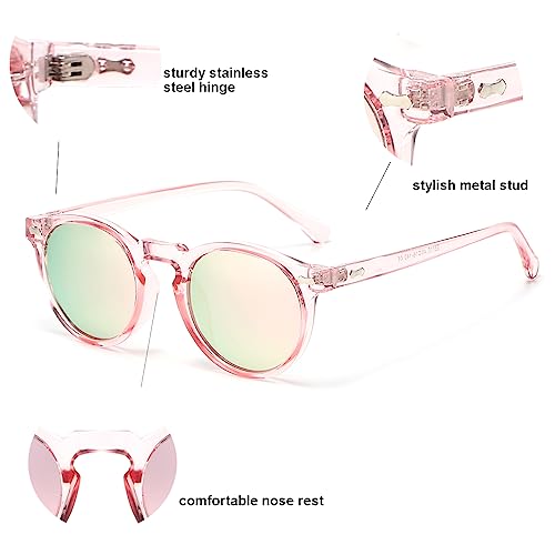 Image of Gleyemor Kids Polarized Cute Round Sunglasses for Kids Girls Boys Age 3-8