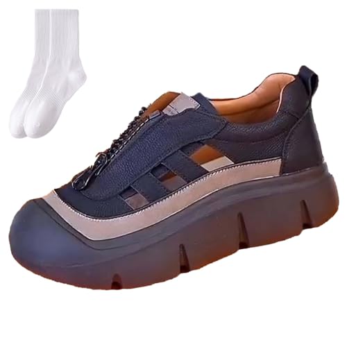 Sandales orthopédiques pour femmes souffrant des pieds avec fermeture éclair avant