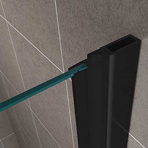 Porte de douche noire pliante pivotante pour rénovation de niche 96-100cm