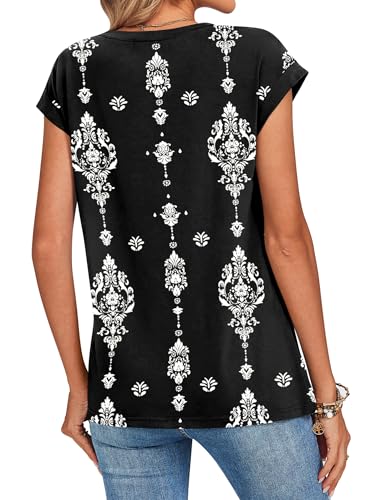 Image of Zeagoo Womens Tops Summer Casual Cap Sleeve Tshirts Shirts Business Dressy Spring Fashion Outfits Trendy Clothes
