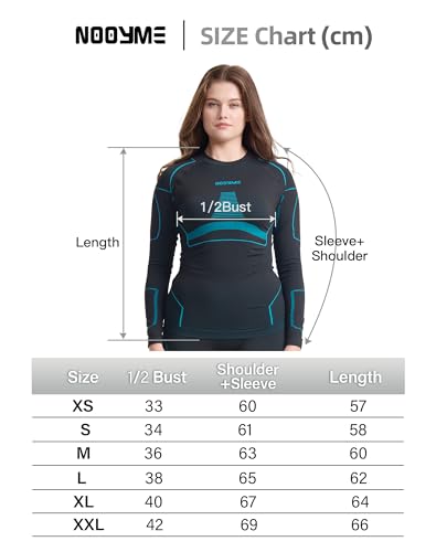 NOOYME Thermo Oberteil Damen Langarm Thermo Unterhemd Damen Thermounterwäsche Skiunterwäsche Frauen für Winter