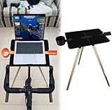nzmpqidr Multi-Function Bike Trainer Desk for Zwift Cycling Trainer - Laptop Tablet Platform with Water Bottle & Phone Mount - Detachable Functional Table，Wooden Legs not Included