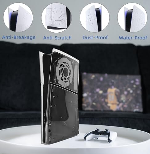 Image of Slim Digital Edition Cover Plates for New PS5 Slim Console, Shell Panels Compatible with New PlayStation 5 Slim Accessories Protective Replacement Faceplate (Transparent)