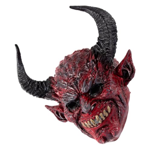 Masque de diable rouge intégral couvrant pour fête adulte