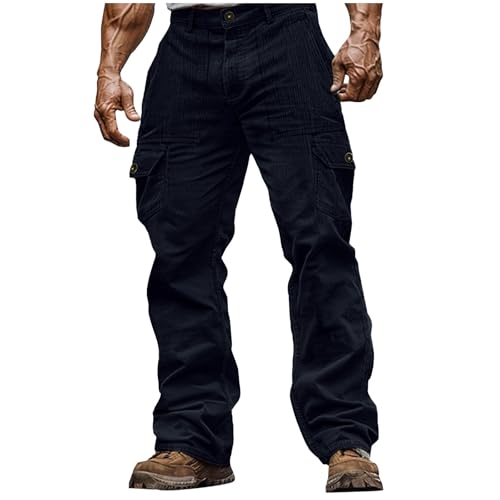 Tactical Pants for Men Lightweight Corduroy Cargo Pants Casual Workout Hiking Athletic Pant with Multi Pockets