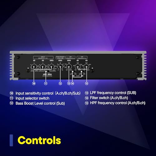 KENWOOD KAC-835 Class D 5-Channel Power Amplifier – 1600W All-in-One Amp for Superior Sound Quality, Versatility, and Advanced Protection - Image 4